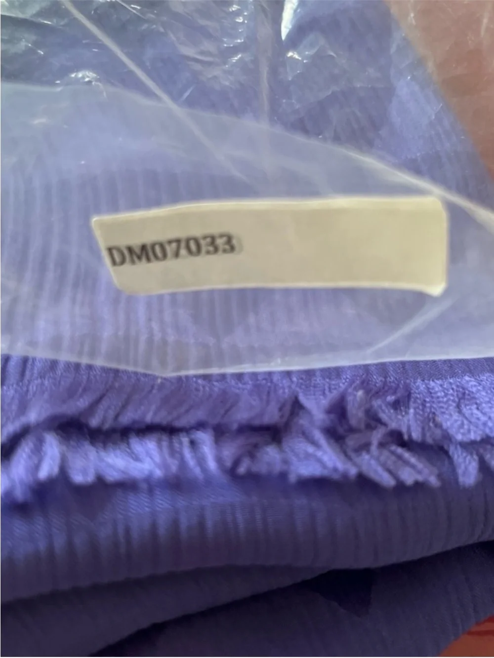 VINTAGE PURPLE JACQUARD SATIN 100% SILK RECTANGLE FRINGE SCARF